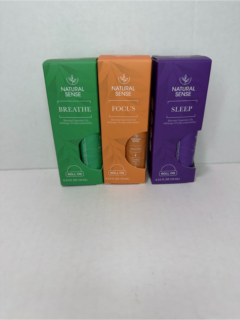 Breathe, Focus & Sleep Roll-On Essential Oil Trio - Green, Orange, Purple